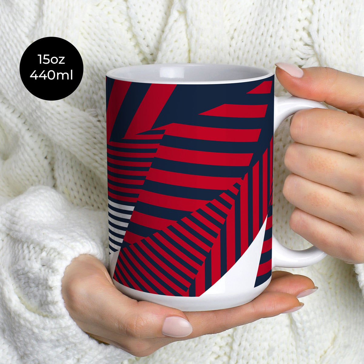 Mug with the Bayern Munich 2026-27 Prematch football shirt design by RIPA Football