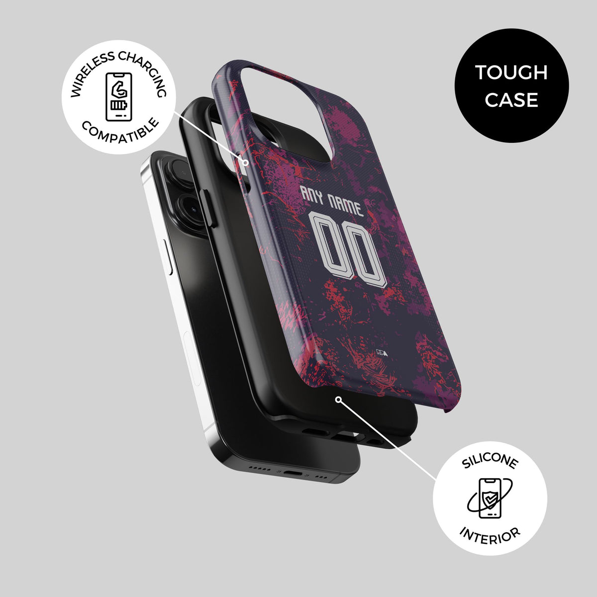 Phone case with the Bayern Munich 2026-27 Third football shirt design by RIPA Football