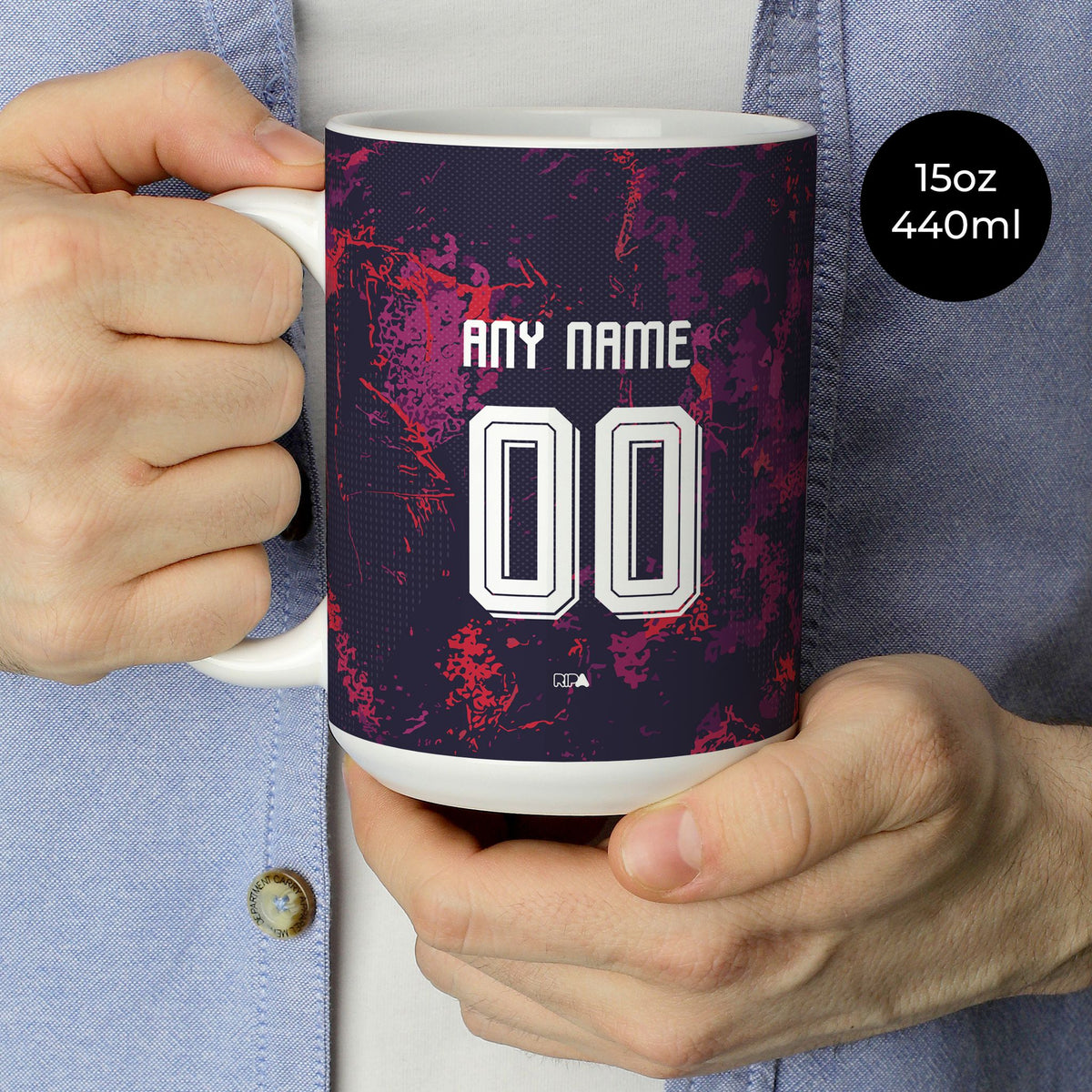 Mug with the Bayern Munich 2026-27 Third football shirt design by RIPA Football