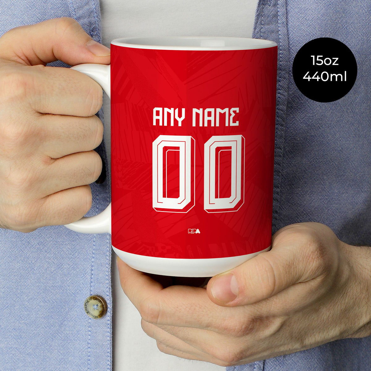 Mug with the Benfica 2026-27 Home football shirt design by RIPA Football