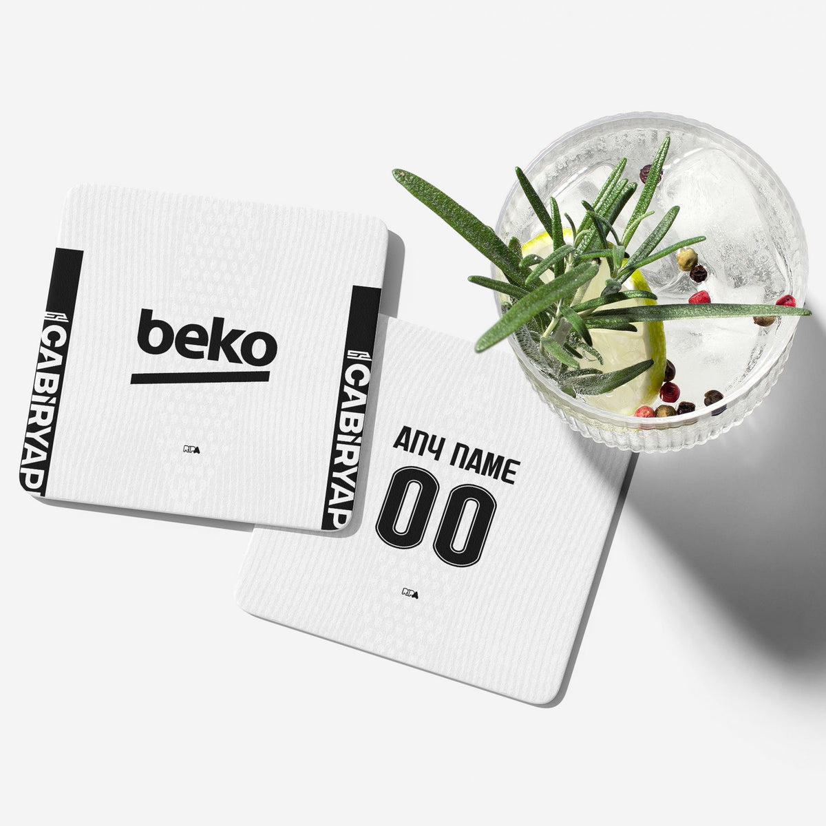 Coaster with the Besiktas 2026-27 Home football shirt design by RIPA Football