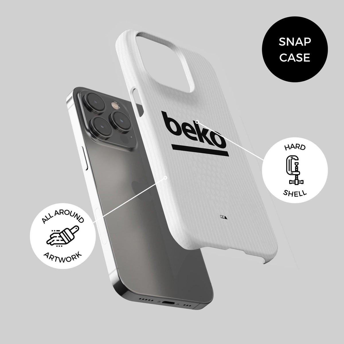 Phone case with the Besiktas 2026-27 Home football shirt design by RIPA Football