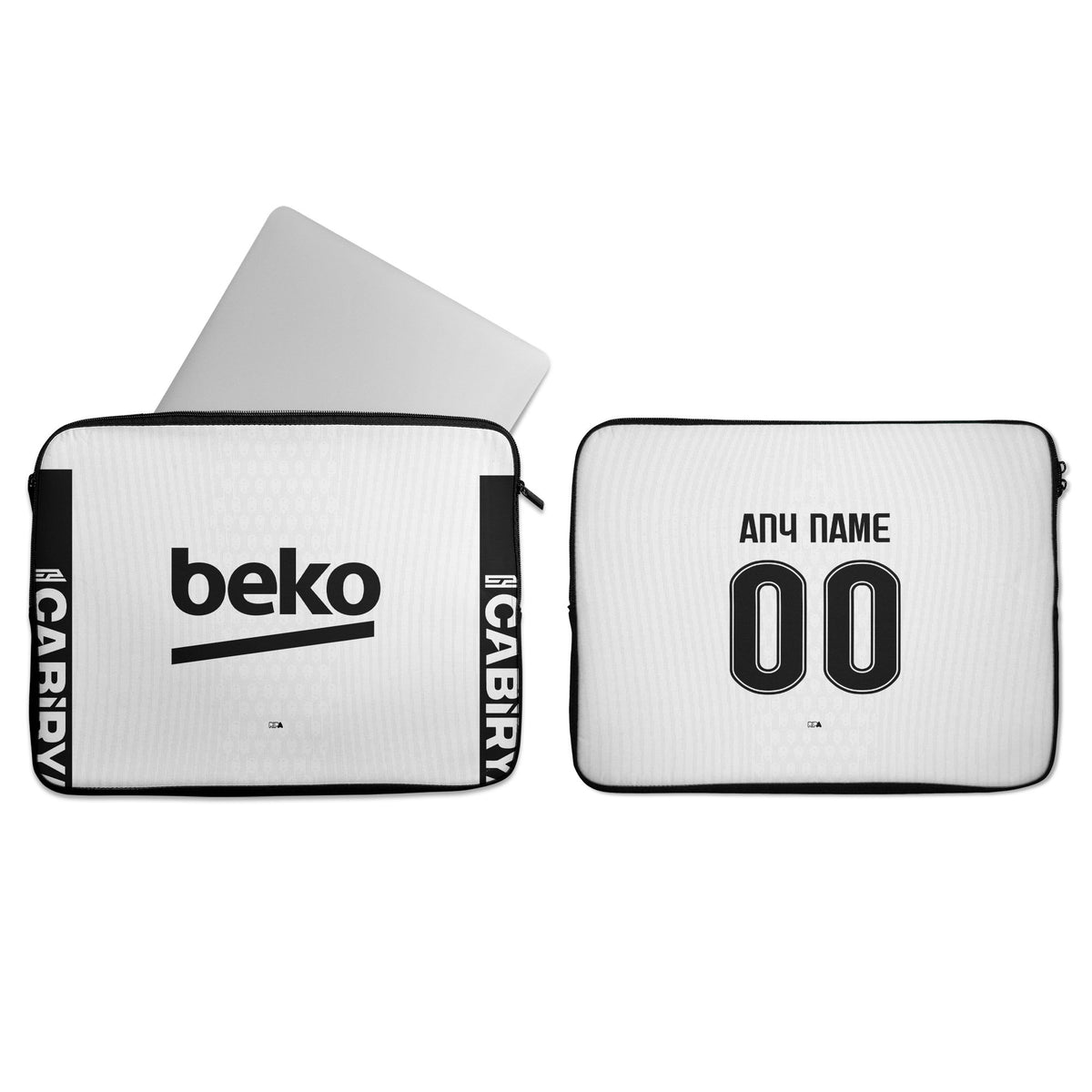 Laptop sleeve with the Besiktas 2026-27 Home football shirt design by RIPA Football