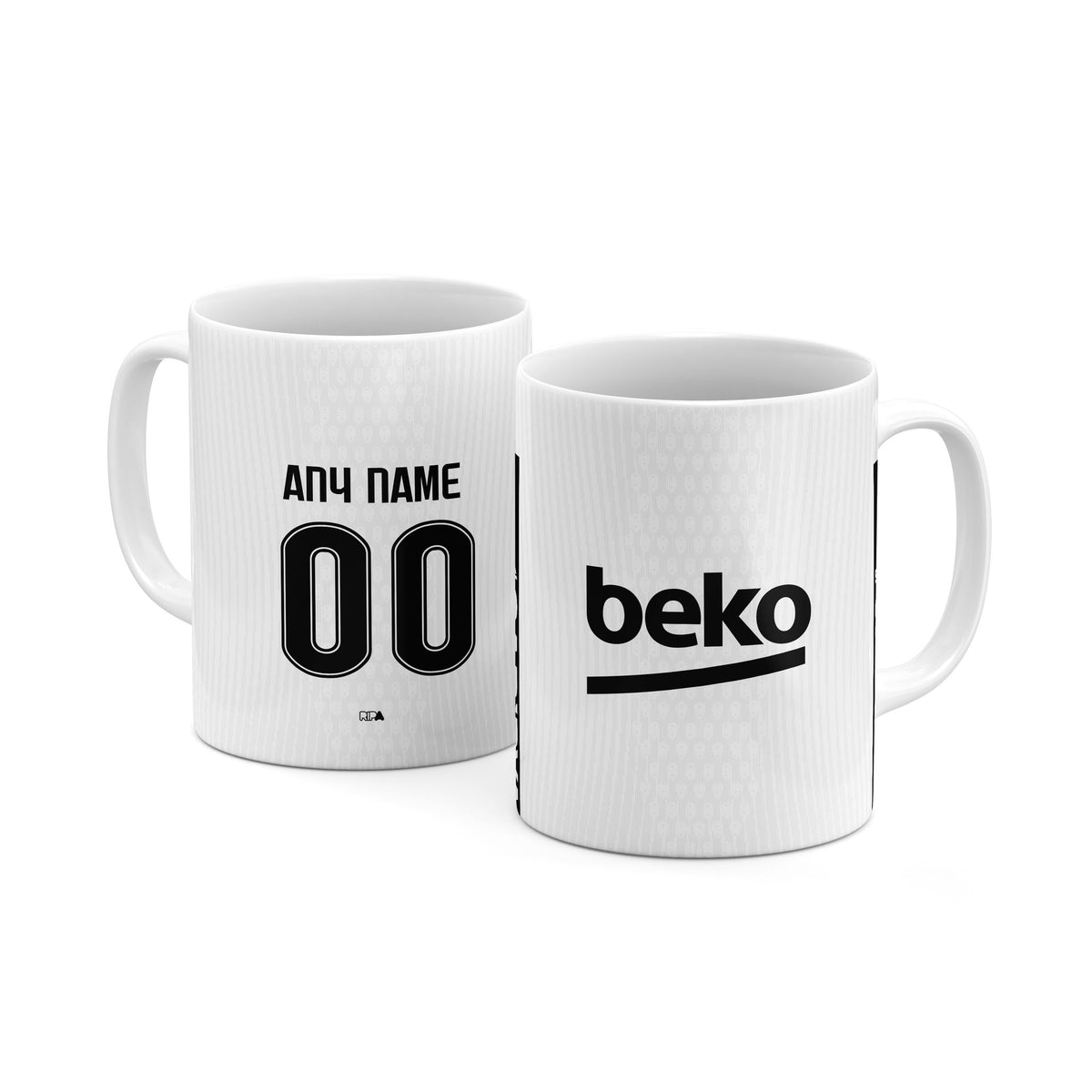 Mug with the Besiktas 2026-27 Home football shirt design by RIPA Football