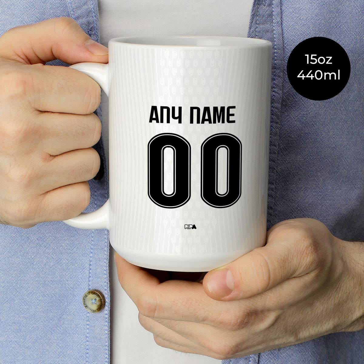Mug with the Besiktas 2026-27 Home football shirt design by RIPA Football