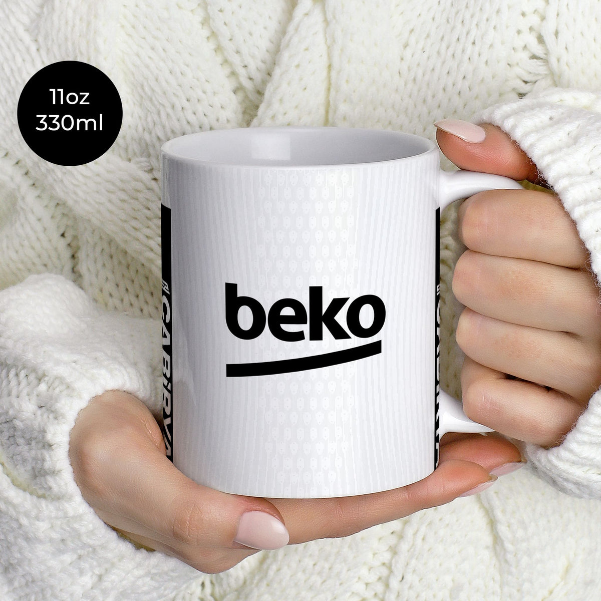 Mug with the Besiktas 2026-27 Home football shirt design by RIPA Football