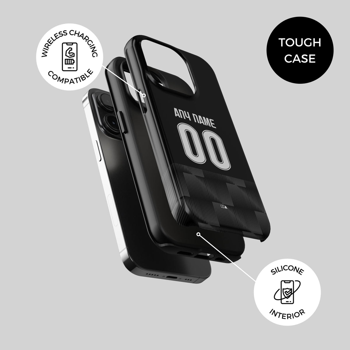 Phone case with the Besiktas 2026-27 Third football shirt design by RIPA Football