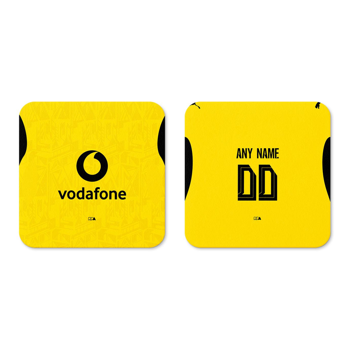 Coaster with the Borussia Dortmund 2026-27 Home football shirt design by RIPA Football