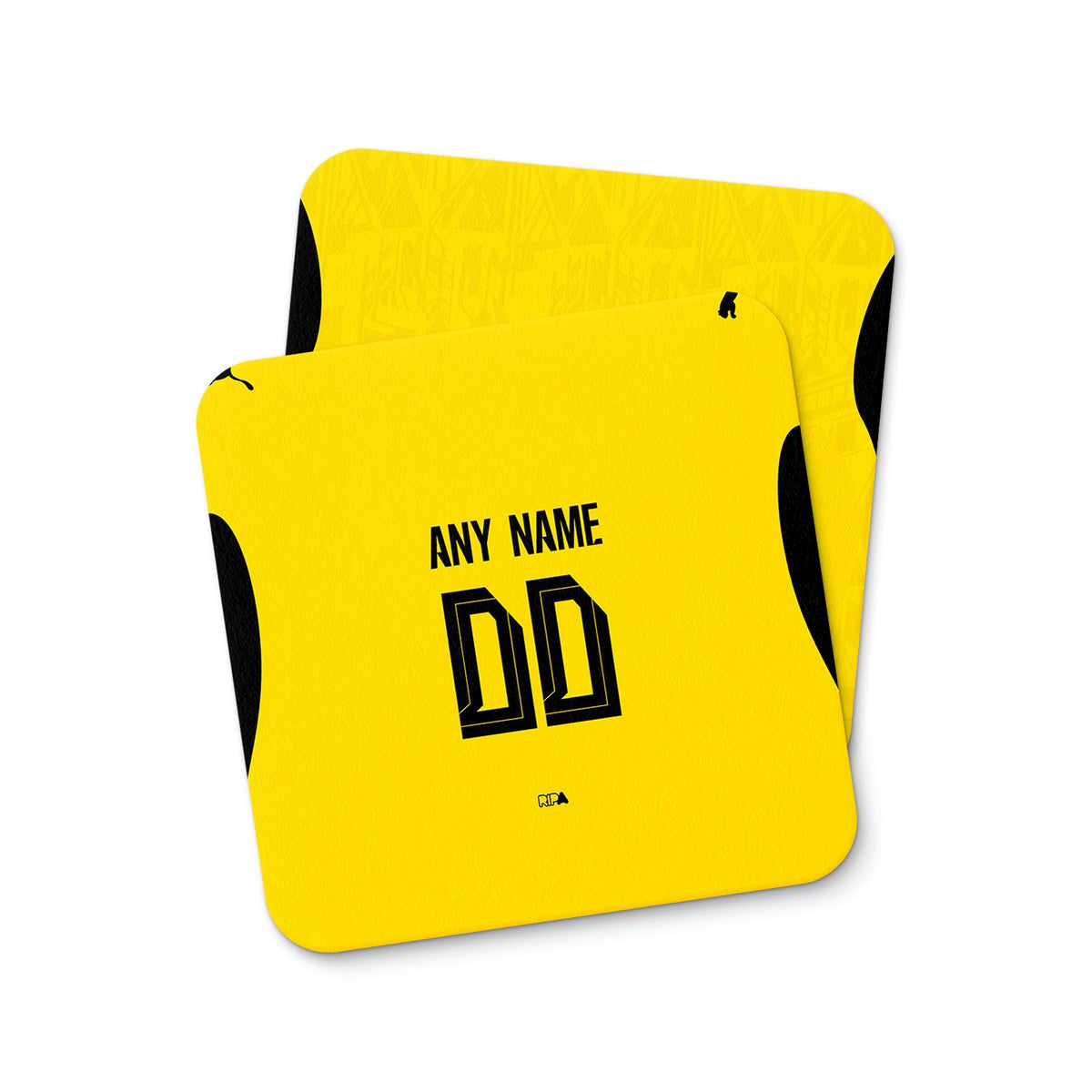 Coaster with the Borussia Dortmund 2026-27 Home football shirt design by RIPA Football