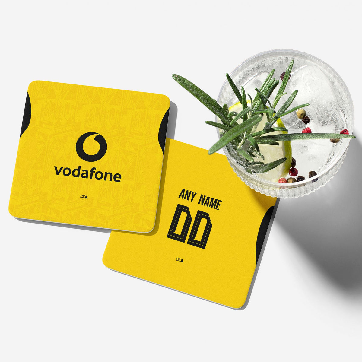 Coaster with the Borussia Dortmund 2026-27 Home football shirt design by RIPA Football