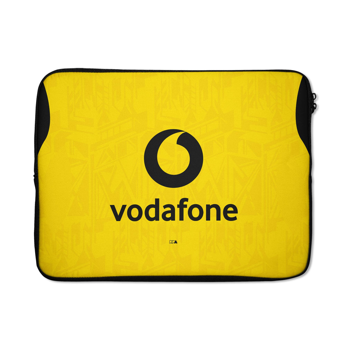 Laptop sleeve with the Borussia Dortmund 2026-27 Home football shirt design by RIPA Football