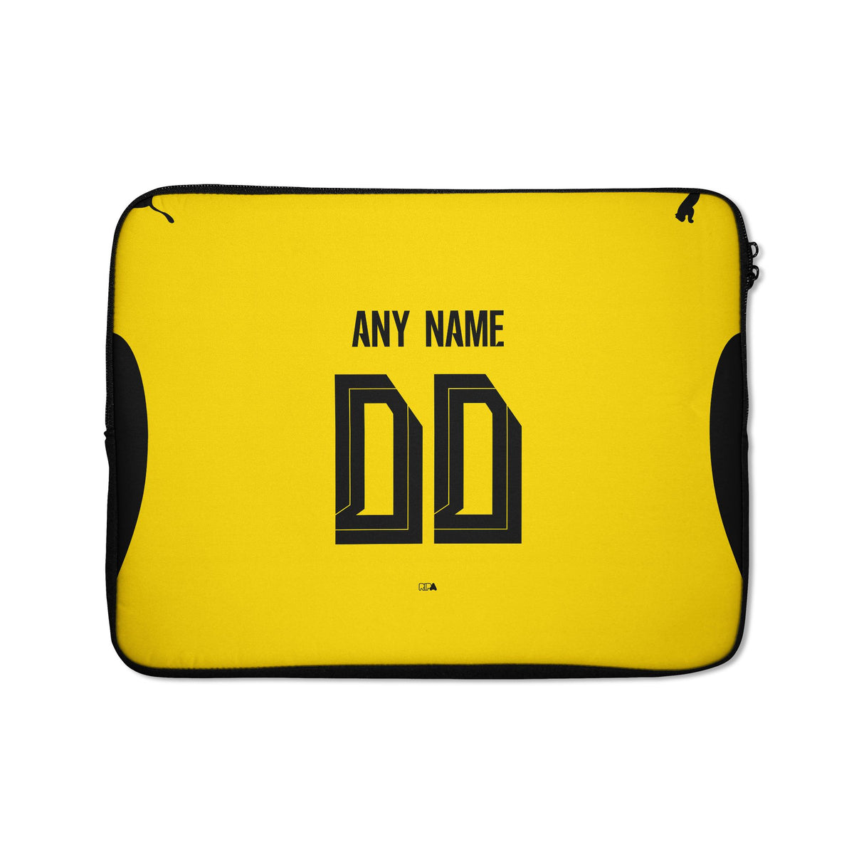 Laptop sleeve with the Borussia Dortmund 2026-27 Home football shirt design by RIPA Football