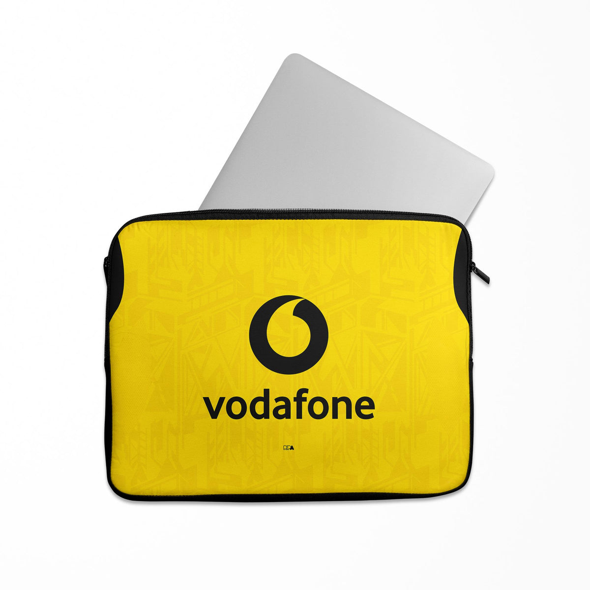 Laptop sleeve with the Borussia Dortmund 2026-27 Home football shirt design by RIPA Football