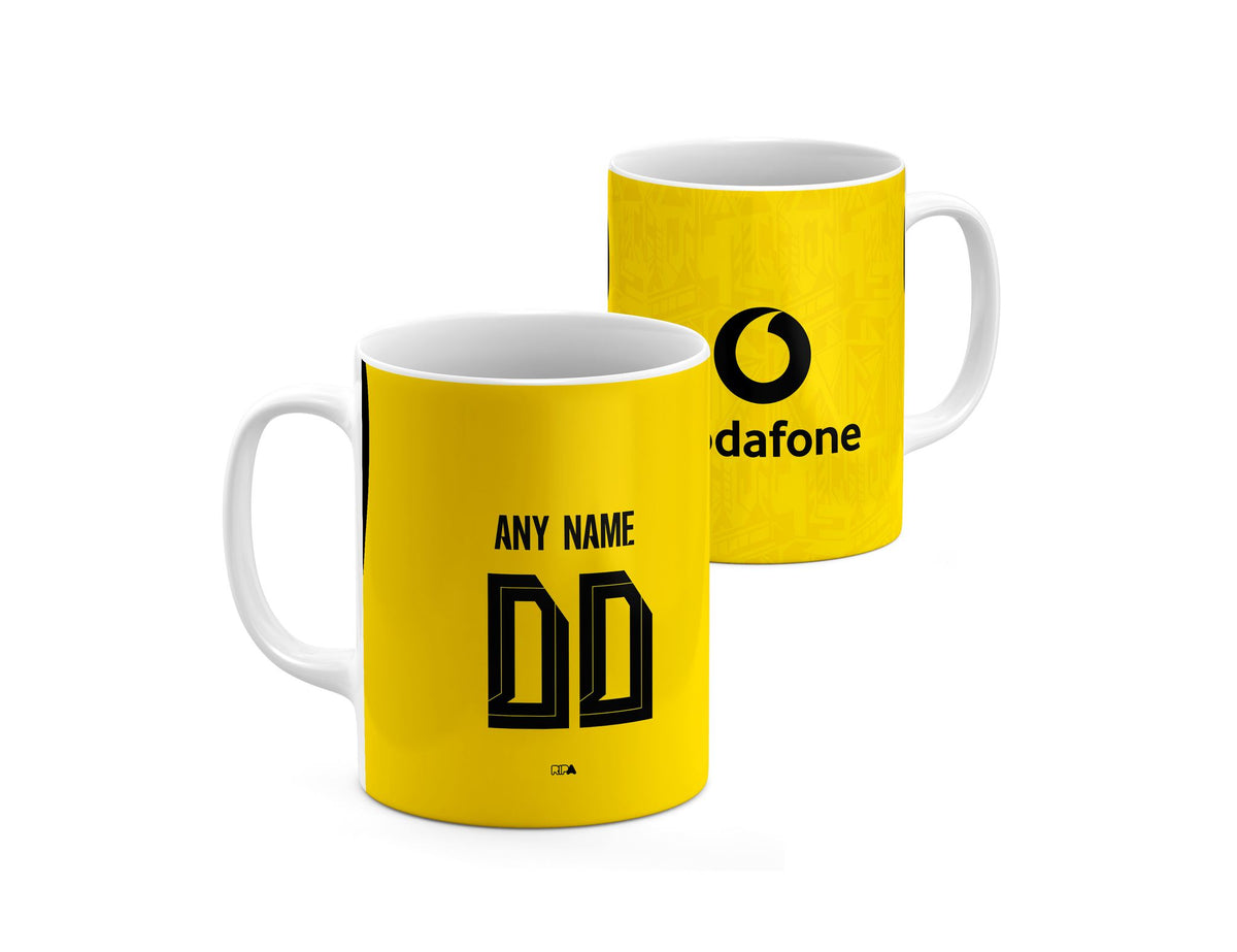 Mug with the Borussia Dortmund 2026-27 Home football shirt design by RIPA Football