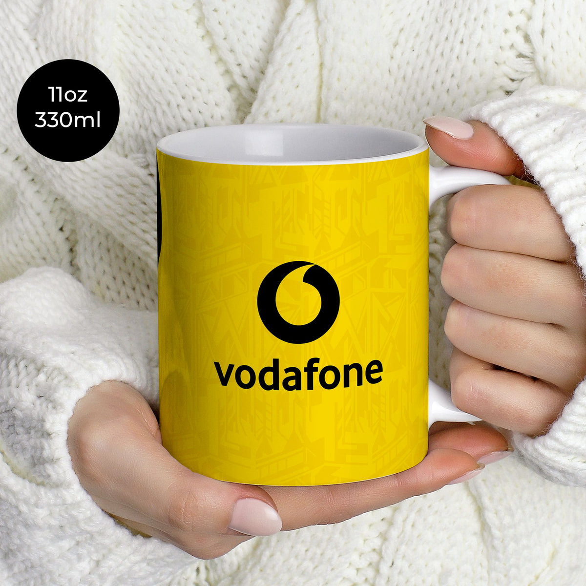 Mug with the Borussia Dortmund 2026-27 Home football shirt design by RIPA Football