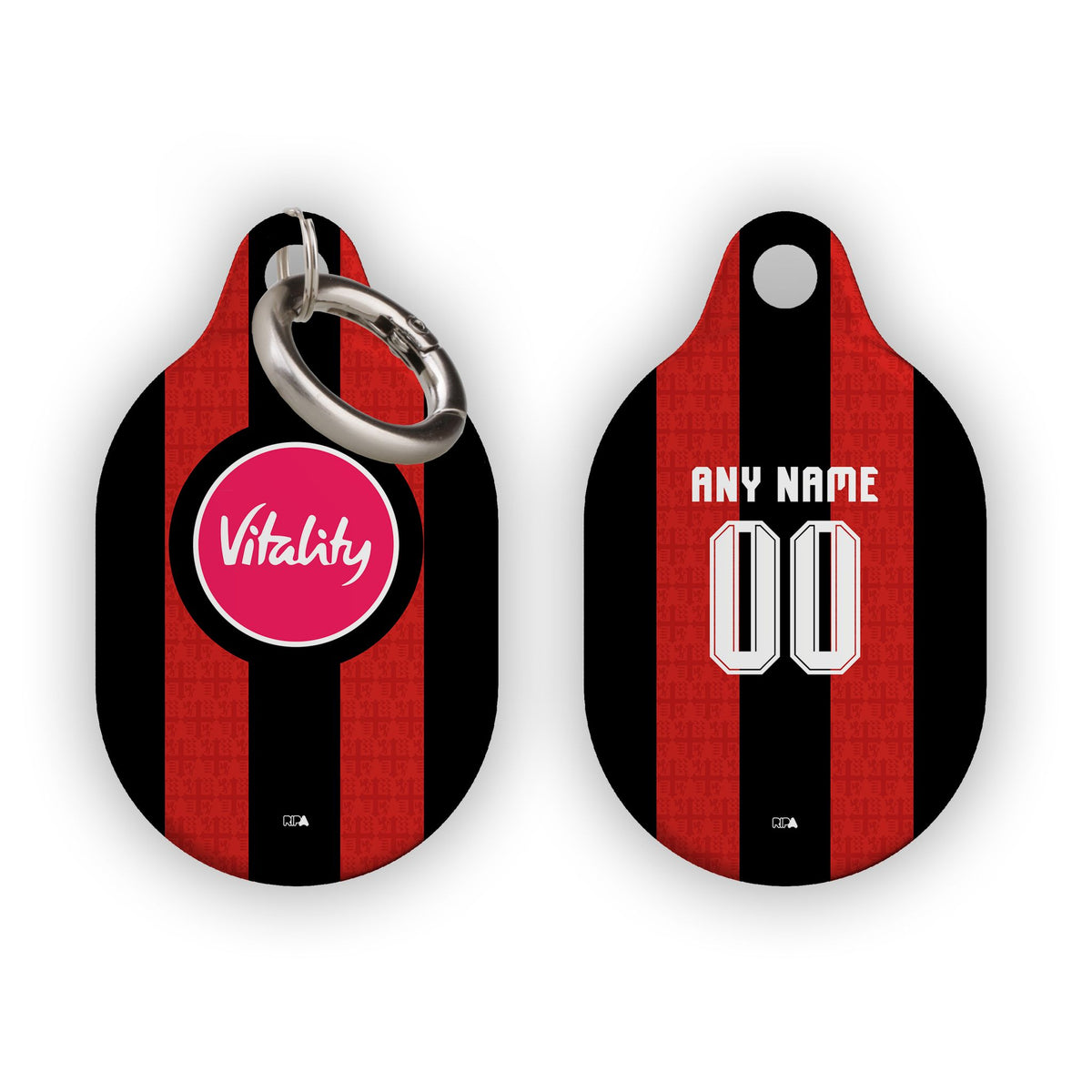 AirTag holder with the Bournemouth 2026-27 Home football shirt design by RIPA Football
