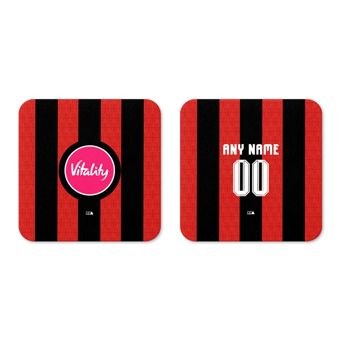 Coaster with the Bournemouth 2026-27 Home football shirt design by RIPA Football