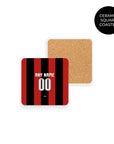 Coaster with the Bournemouth 2026-27 Home football shirt design by RIPA Football