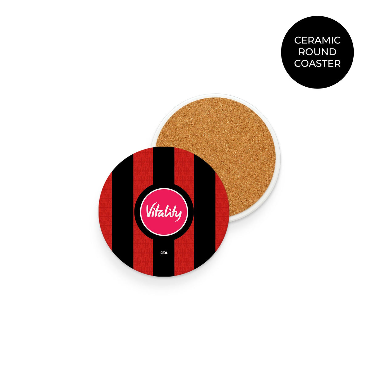 Coaster with the Bournemouth 2026-27 Home football shirt design by RIPA Football