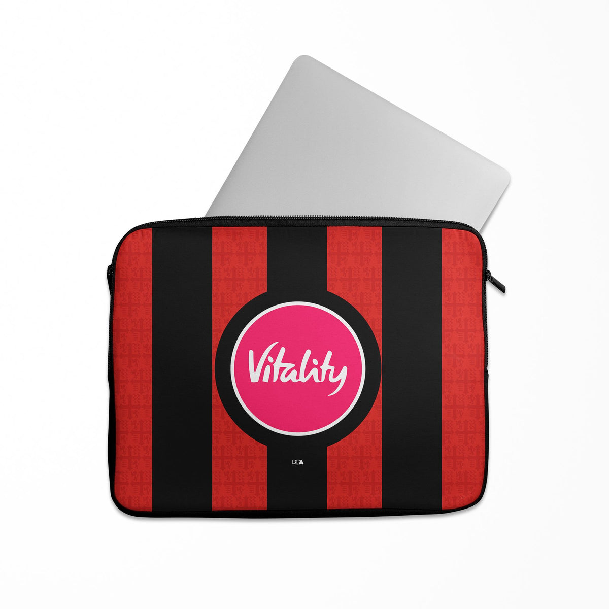 Laptop sleeve with the Bournemouth 2026-27 Home football shirt design by RIPA Football