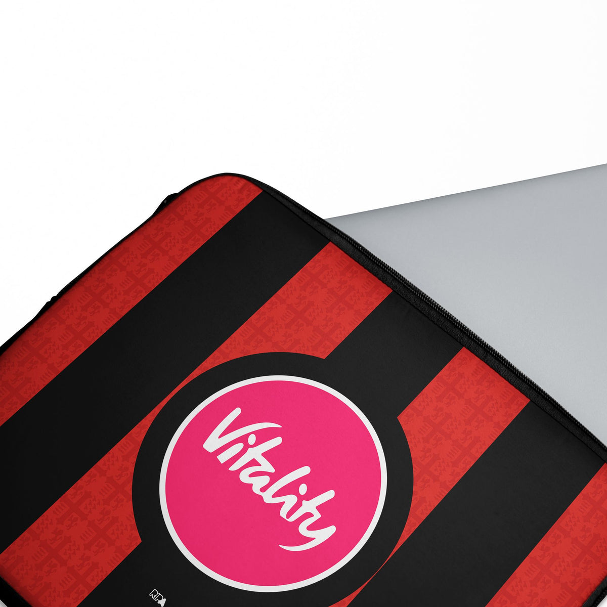 Laptop sleeve with the Bournemouth 2026-27 Home football shirt design by RIPA Football