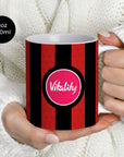 Mug with the Bournemouth 2026-27 Home football shirt design by RIPA Football