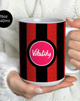 Mug with the Bournemouth 2026-27 Home football shirt design by RIPA Football