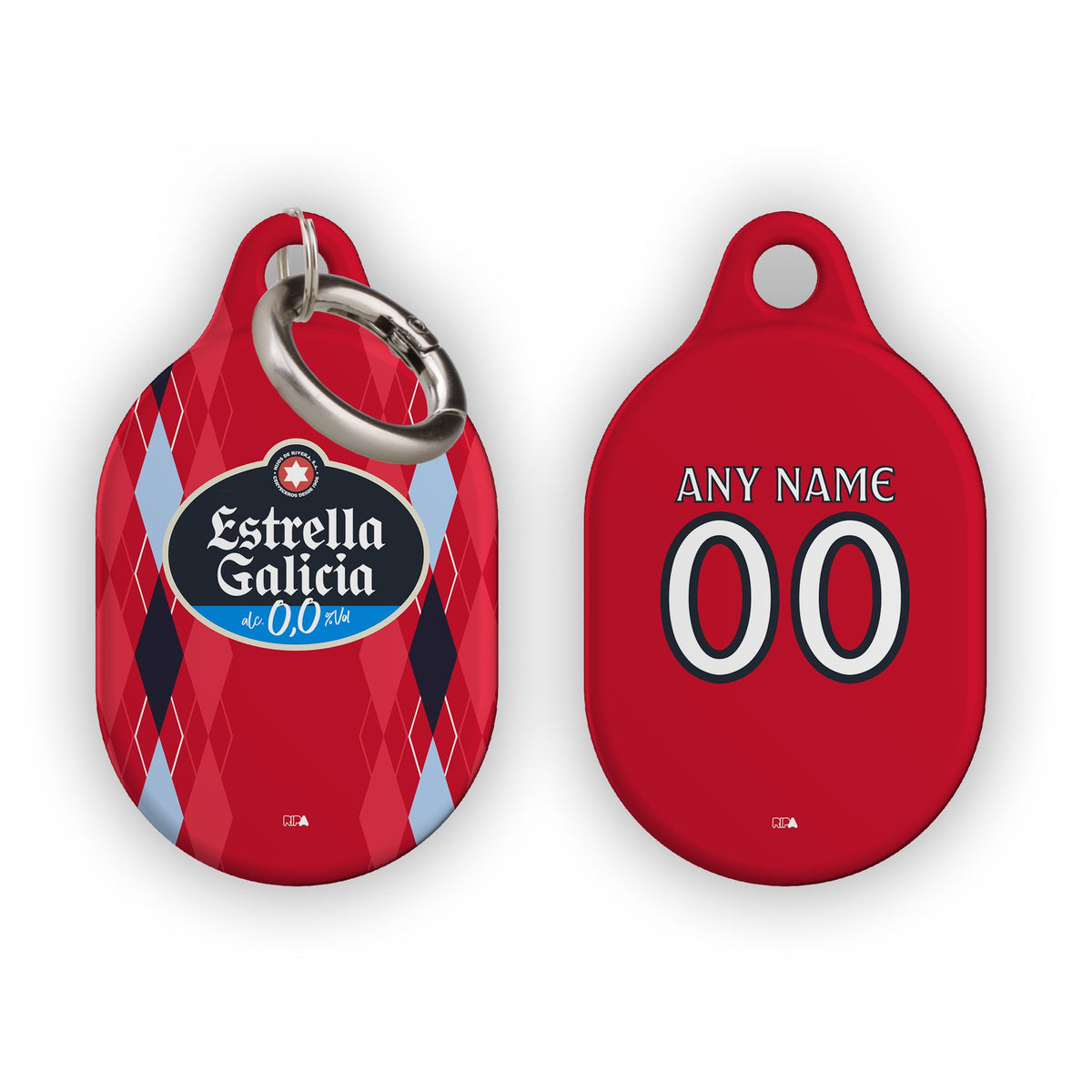 AirTag holder with the Celta Vigo 2026-27 Third football shirt design by RIPA Football