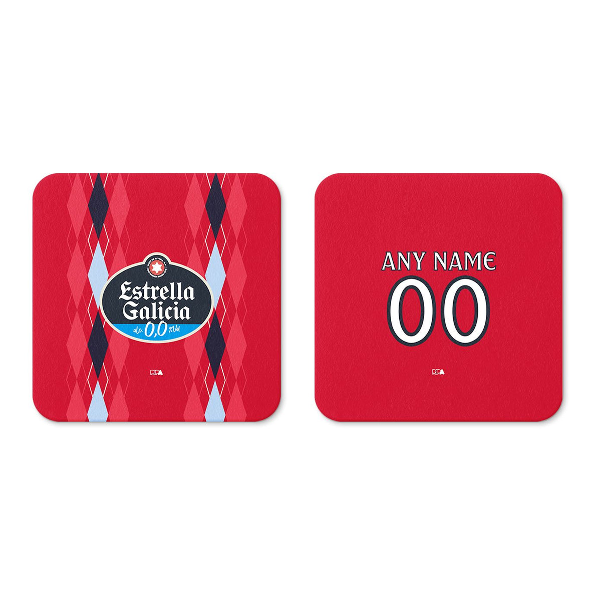 Coaster with the Celta Vigo 2026-27 Third football shirt design by RIPA Football