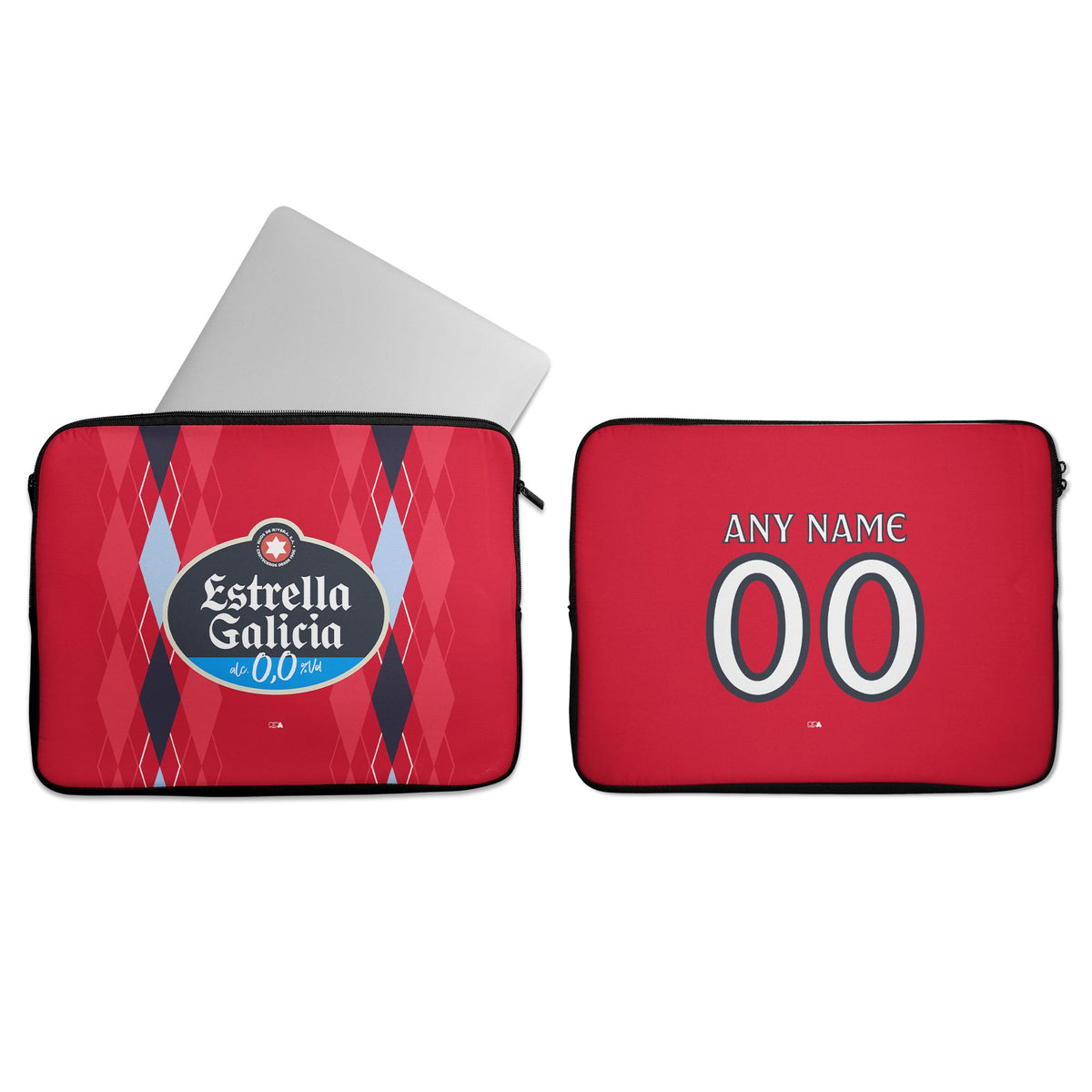 Laptop sleeve with the Celta Vigo 2026-27 Third football shirt design by RIPA Football