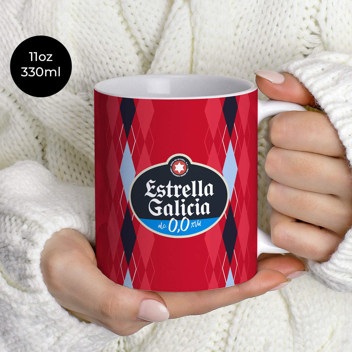 Mug with the Celta Vigo 2026-27 Third football shirt design by RIPA Football