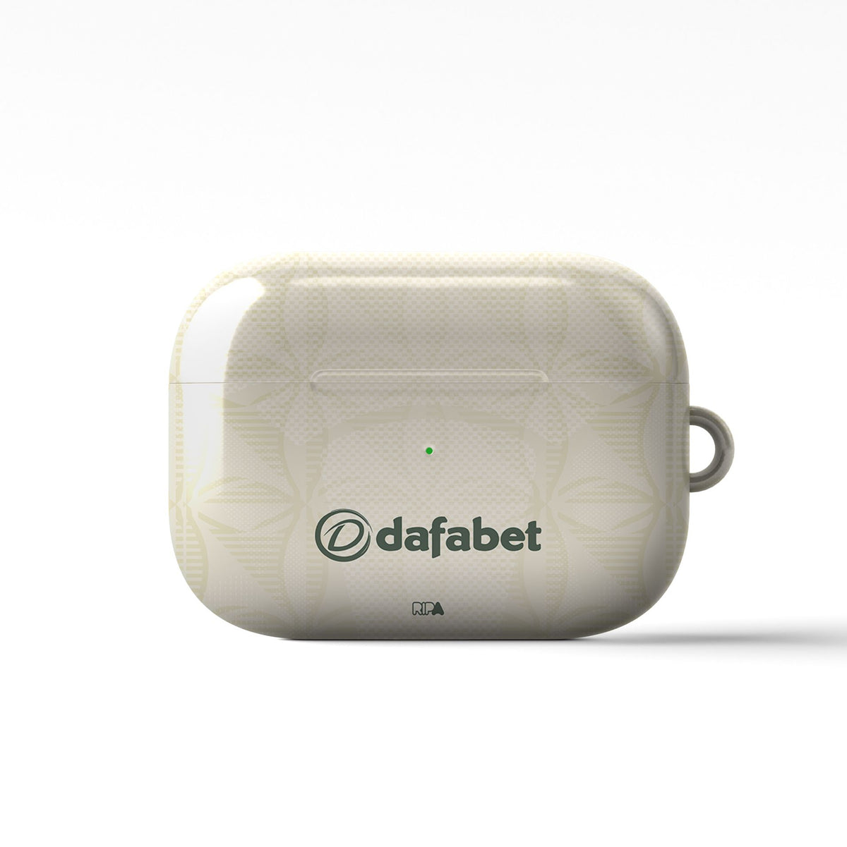 AirPods case with the Celtic 2026-27 Third football shirt design by RIPA Football