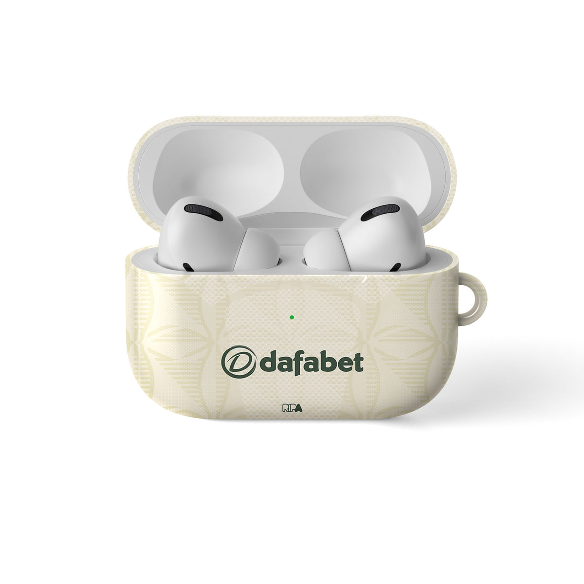 AirPods case with the Celtic 2026-27 Third football shirt design by RIPA Football