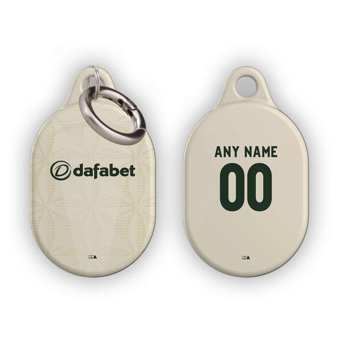 AirTag holder with the Celtic 2026-27 Third football shirt design by RIPA Football