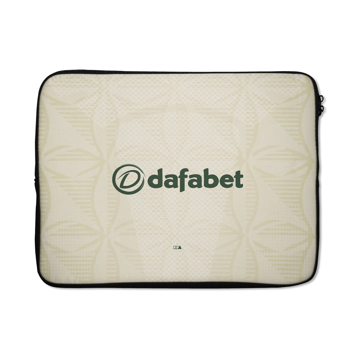 Laptop sleeve with the Celtic 2026-27 Third football shirt design by RIPA Football