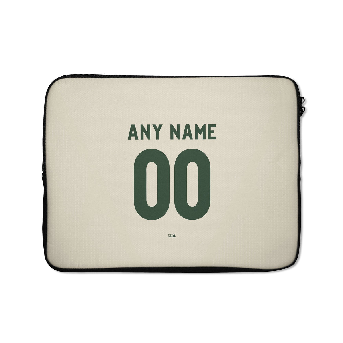 Laptop sleeve with the Celtic 2026-27 Third football shirt design by RIPA Football