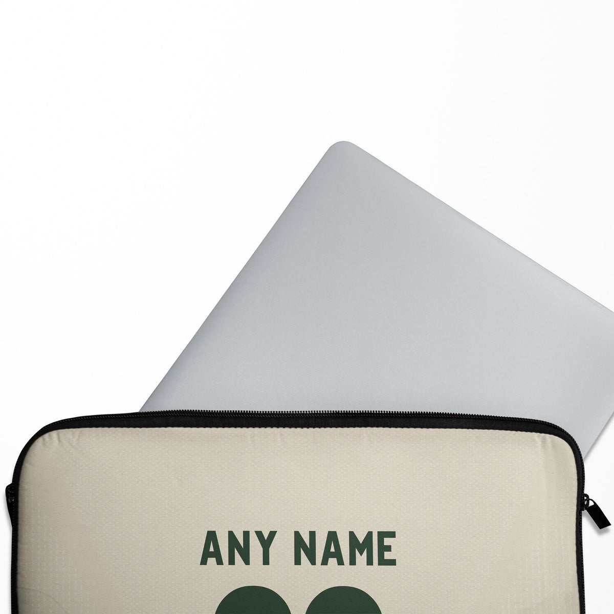 Laptop sleeve with the Celtic 2026-27 Third football shirt design by RIPA Football