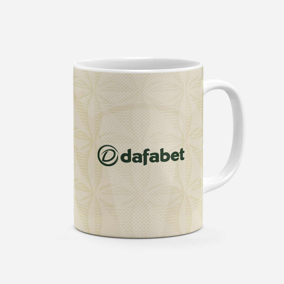 Mug with the Celtic 2026-27 Third football shirt design by RIPA Football
