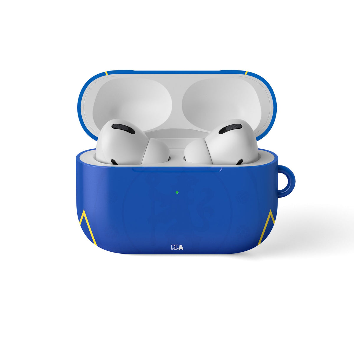 AirPods case with the Chelsea 2026-27 Home football shirt design by RIPA Football