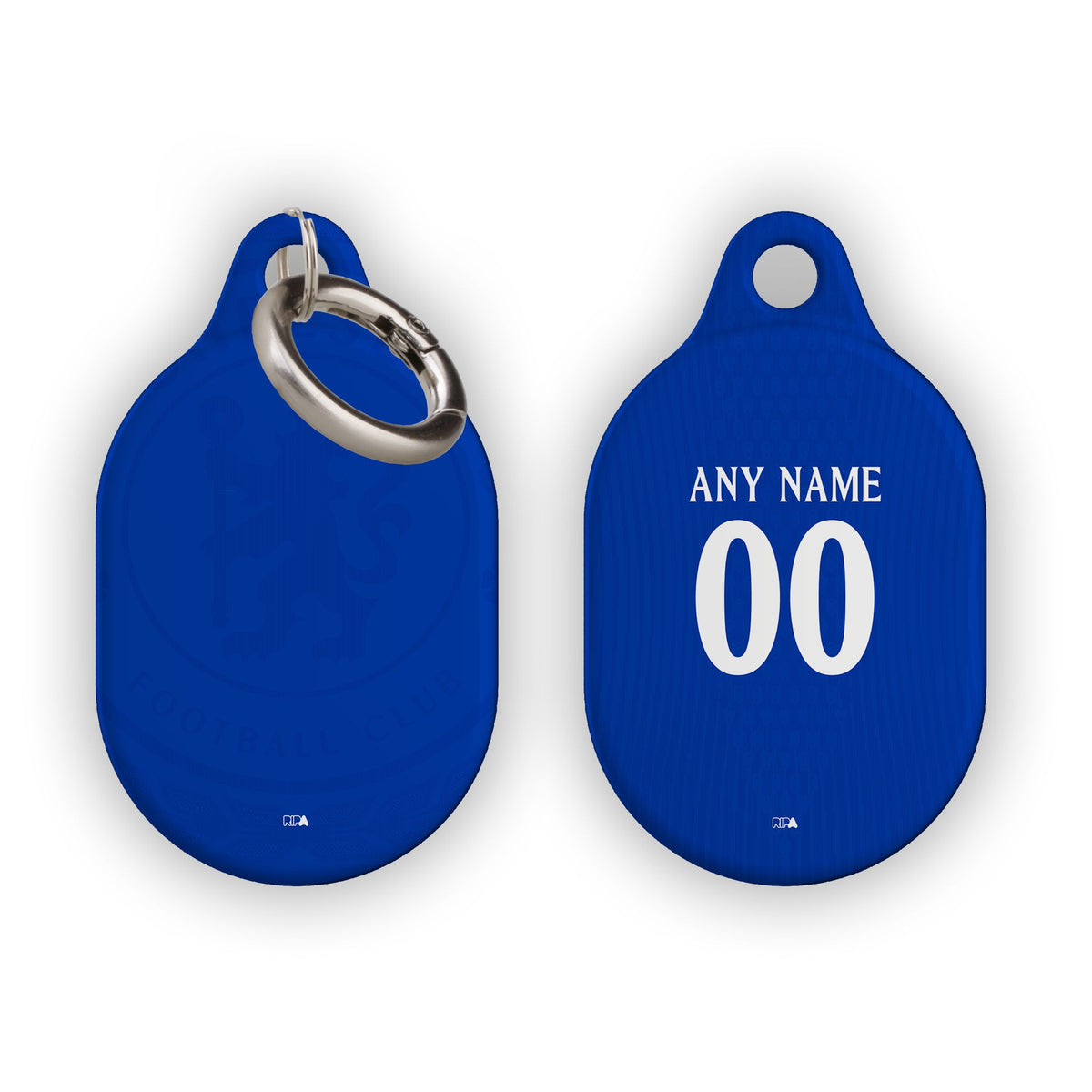 AirTag holder with the Chelsea 2026-27 Home football shirt design by RIPA Football