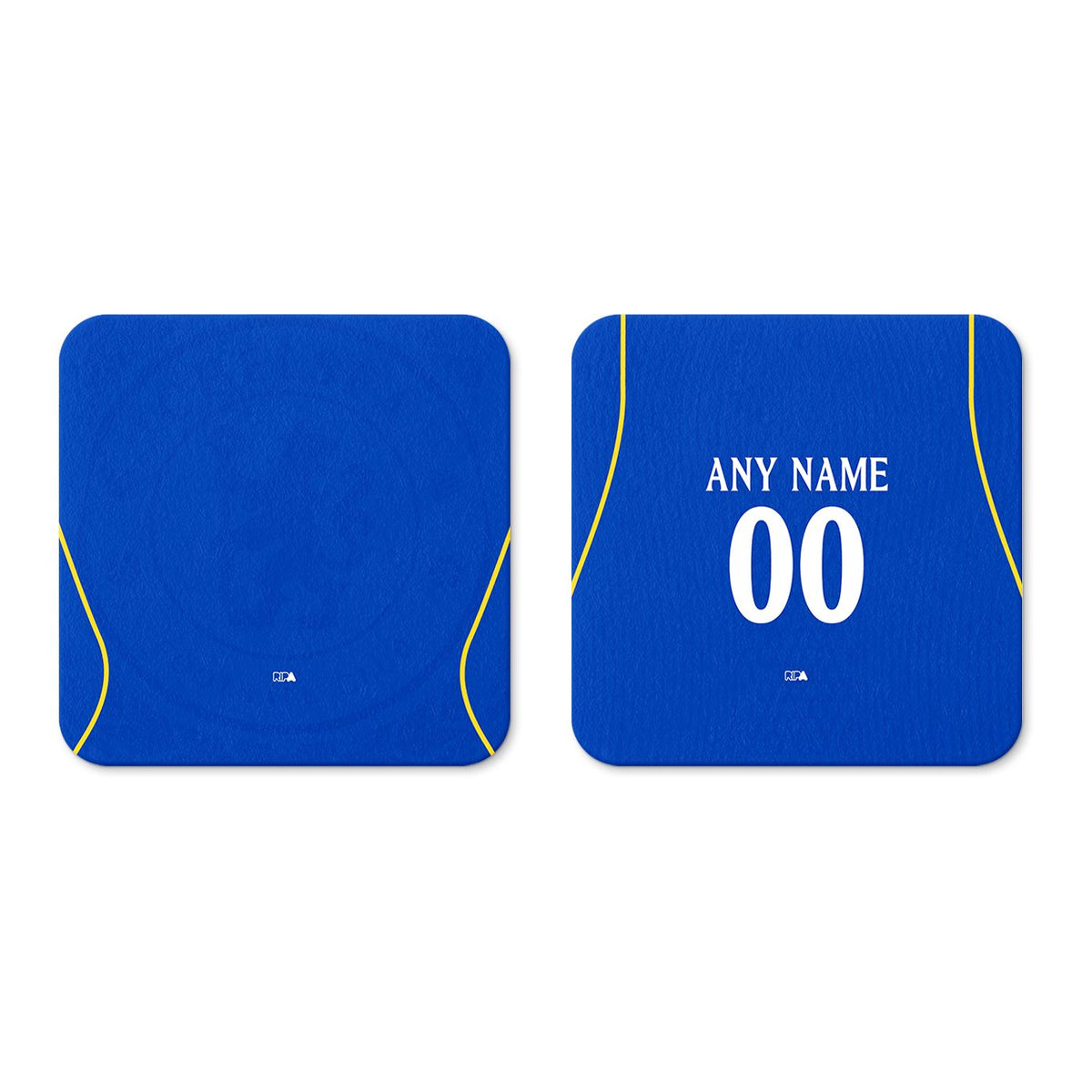 Coaster with the Chelsea 2026-27 Home football shirt design by RIPA Football