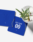 Coaster with the Chelsea 2026-27 Home football shirt design by RIPA Football