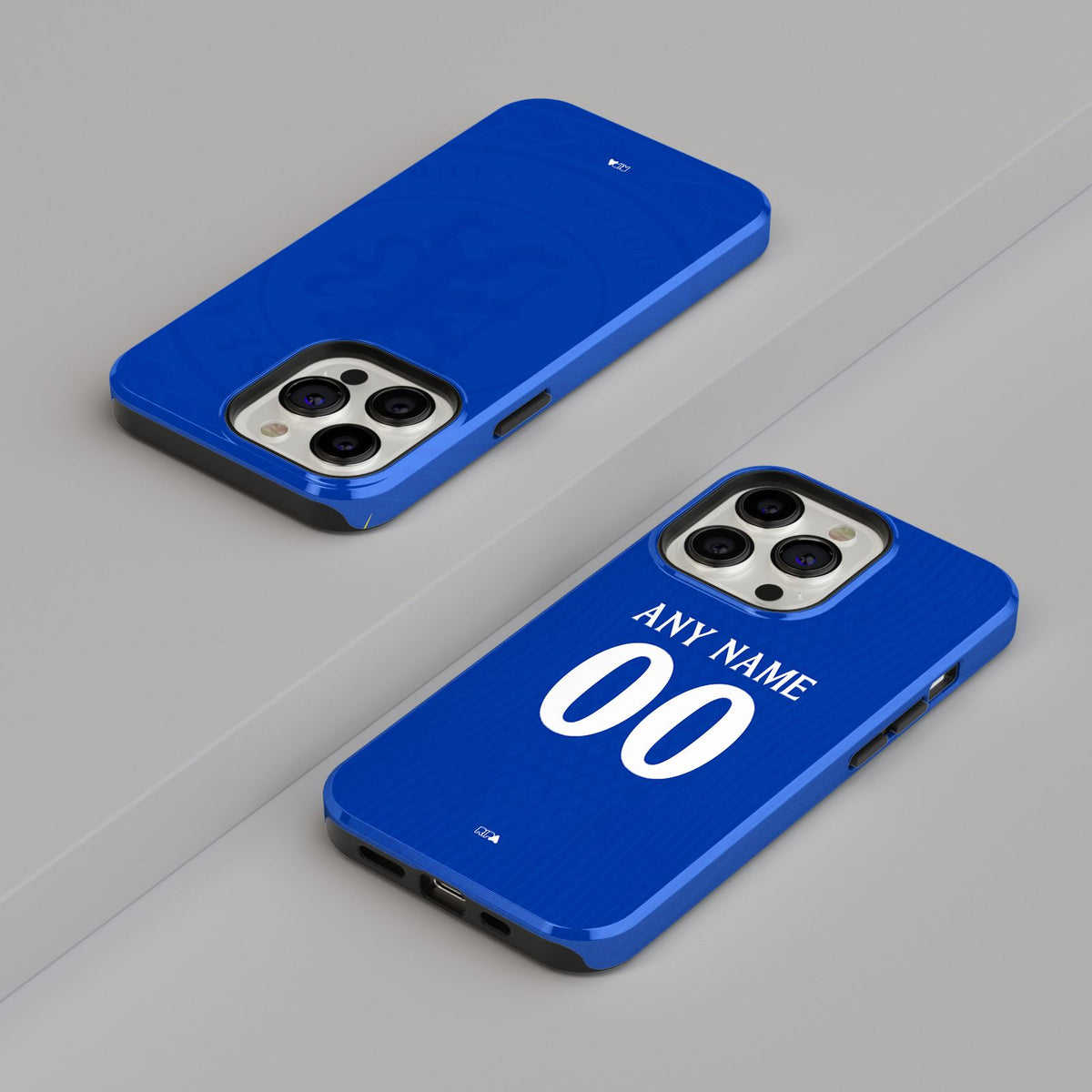 Phone case with the Chelsea 2026-27 Home football shirt design by RIPA Football