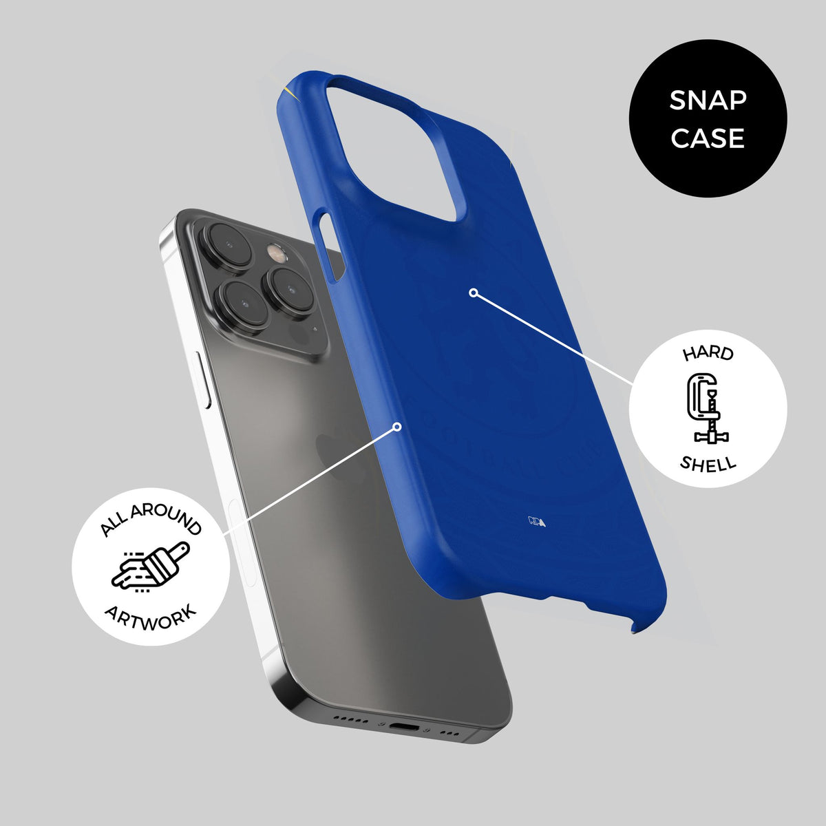 Phone case with the Chelsea 2026-27 Home football shirt design by RIPA Football