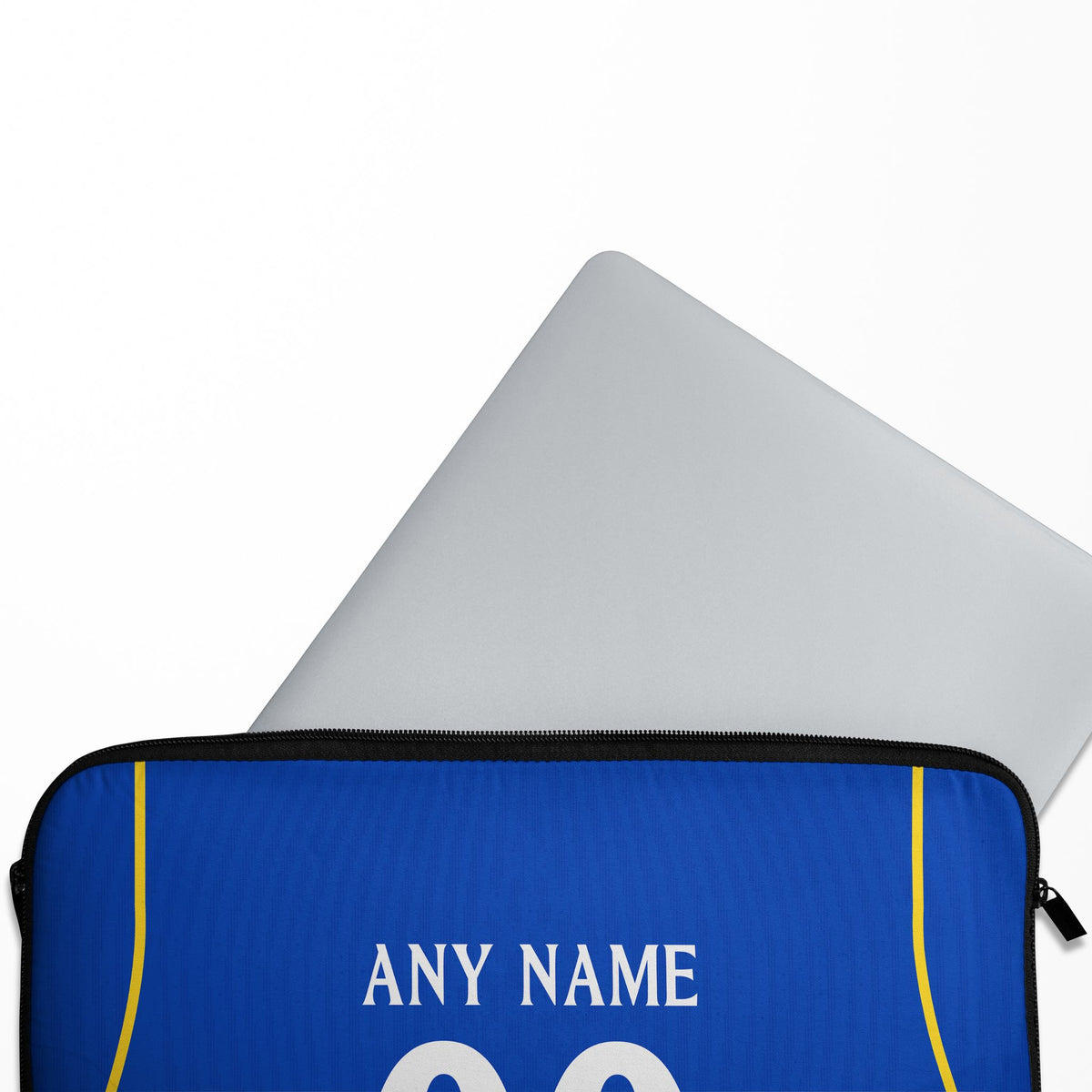 Laptop sleeve with the Chelsea 2026-27 Home football shirt design by RIPA Football