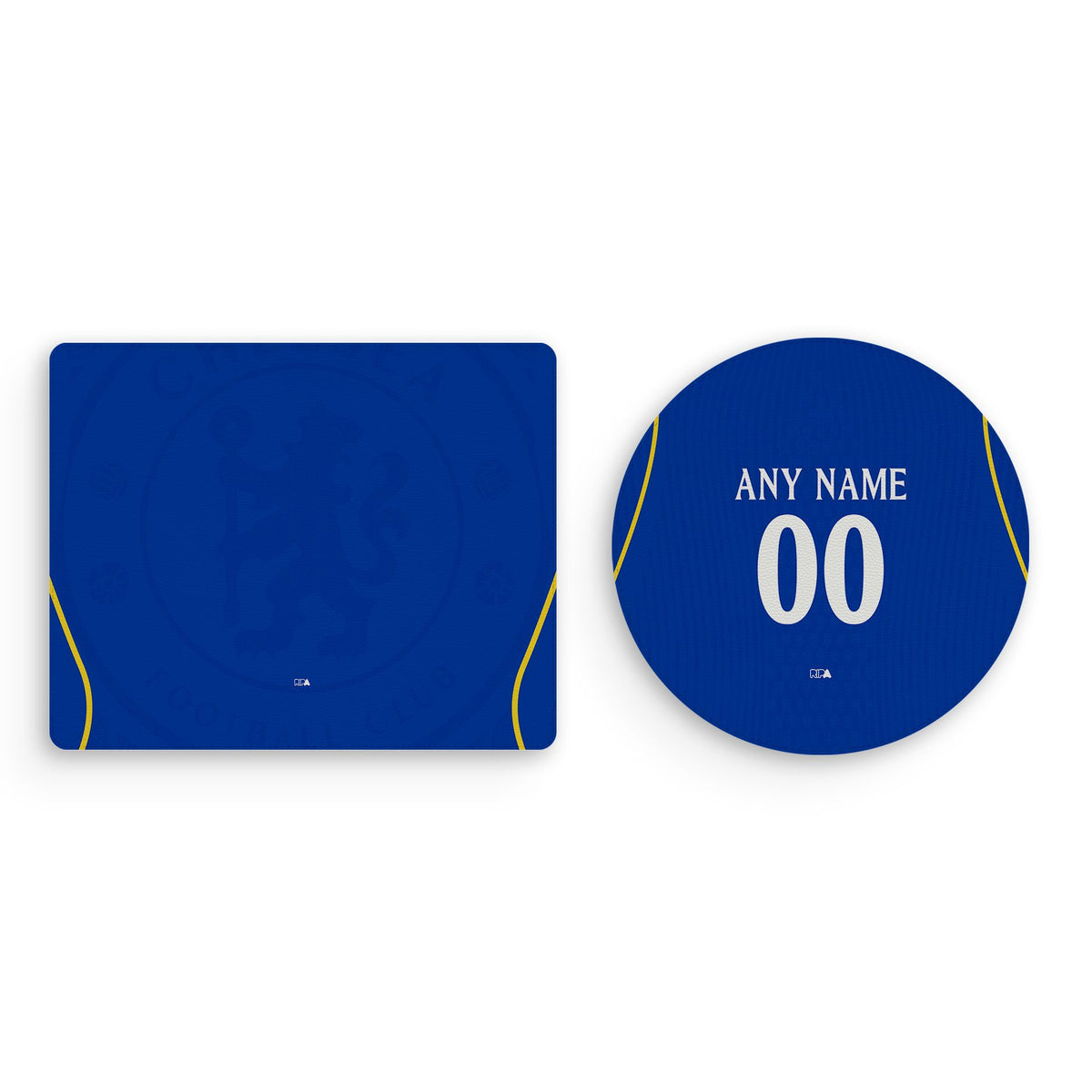 Mouse pad with the Chelsea 2026-27 Home football shirt design by RIPA Football