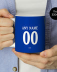 Mug with the Chelsea 2026-27 Home football shirt design by RIPA Football