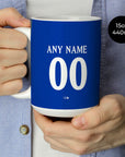 Mug with the Chelsea 2026-27 Home football shirt design by RIPA Football