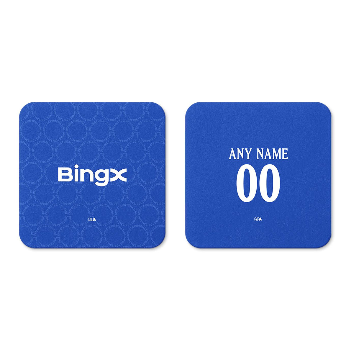 Coaster with the Chelsea 2026-27 Prematch football shirt design by RIPA Football