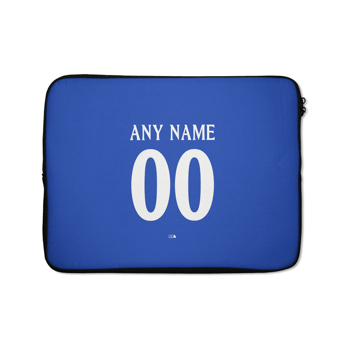 Laptop sleeve with the Chelsea 2026-27 Prematch football shirt design by RIPA Football